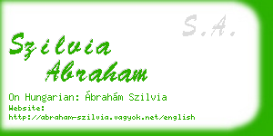 szilvia abraham business card