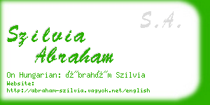 szilvia abraham business card